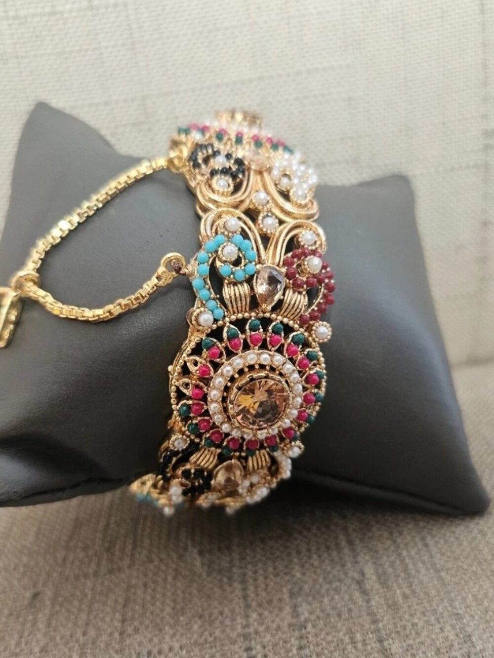 Fashion Bracelet Multi Color Beads Fancy Jewelry Traditional Bangle Wristband - Picture 3 of 12